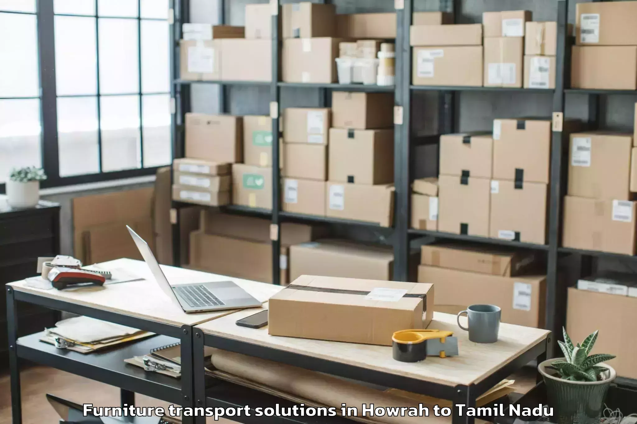 Affordable Howrah to Sattur Furniture Transport Solutions